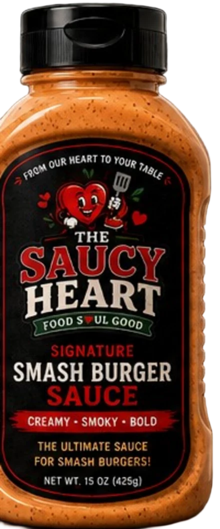The Saucy Heart Signature Smash Burger Sauce, 15 oz bottle